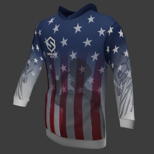 Performance Hoodie - PAT-Red, White and Blue Thumbnail