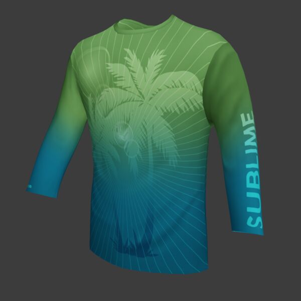 Performance Long Sleeve Shirt - Tropical - Sea Green/Aqua Thumbnail